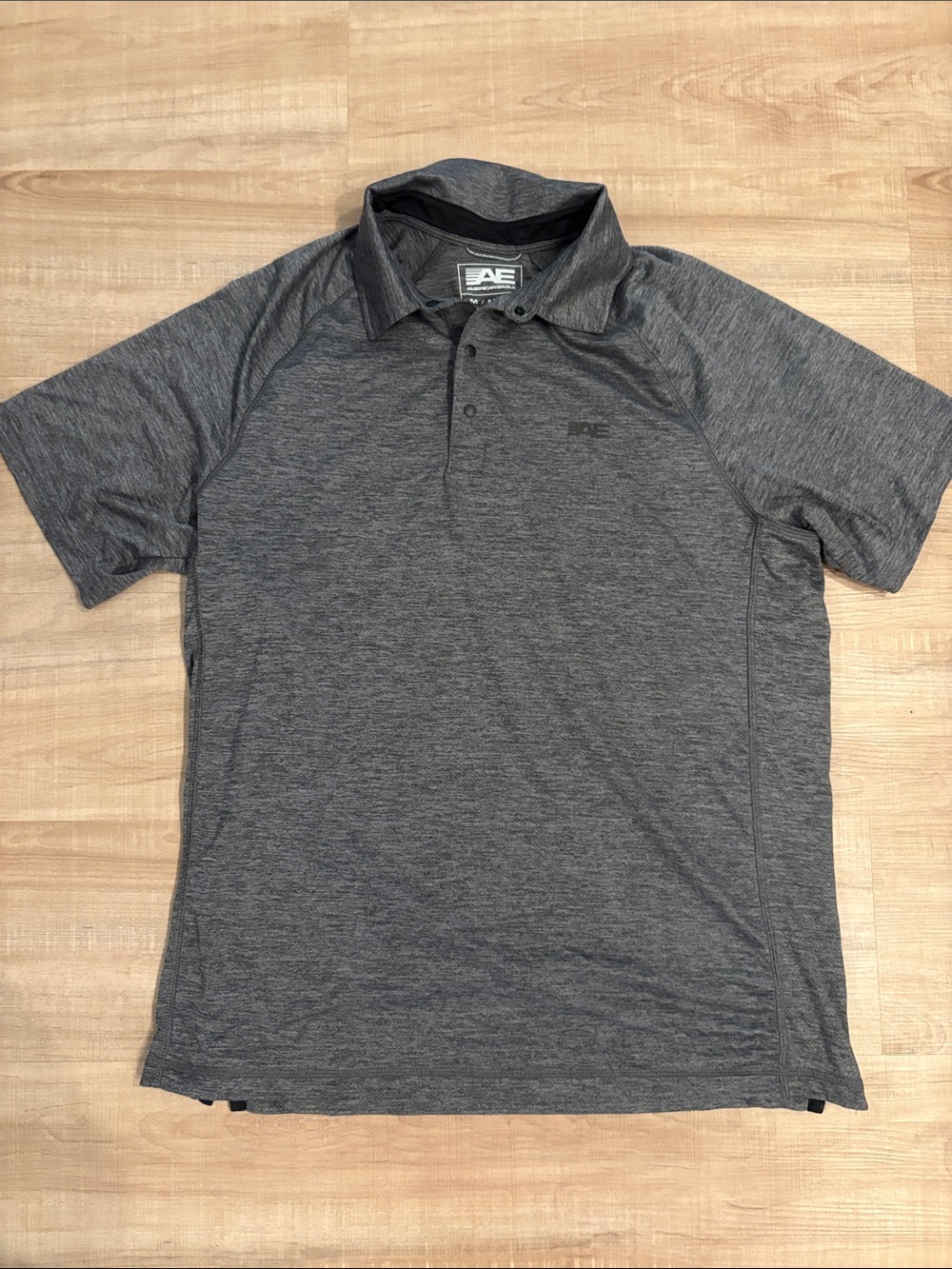 American Eagle Outfitters Men's Dark Heather Gray Polo Medium